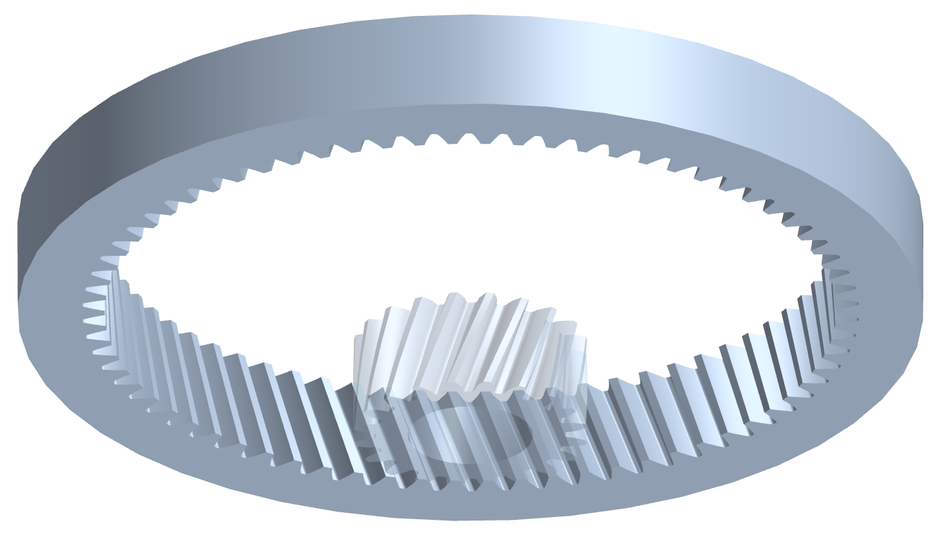 Internal helical gear pair